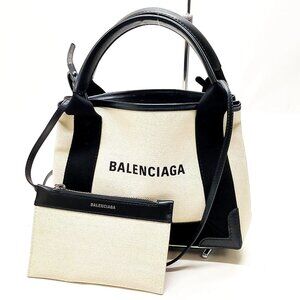 Balenciaga Hand Bag White Canvas 359-070325